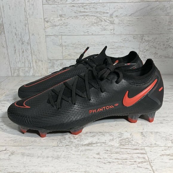Nike Phantom GT Elite FG Black Red Soccer Cleats CK8439-060 Mens 6.5 Womens 8
